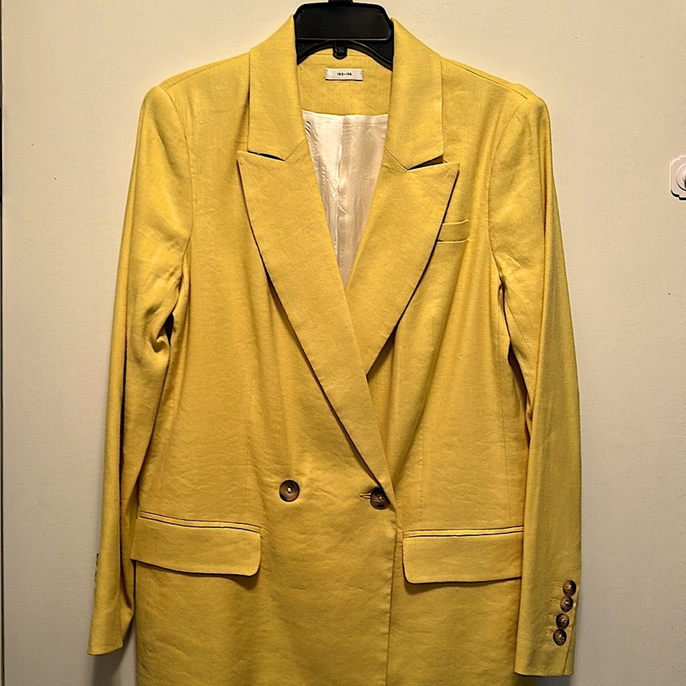Iris & Ink Agnes double-breasted linen blend twill blazer